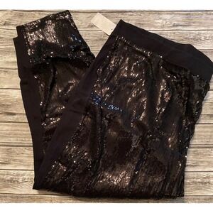 Torrid size 6 black sequin leggings new 30 bottoms nwt
